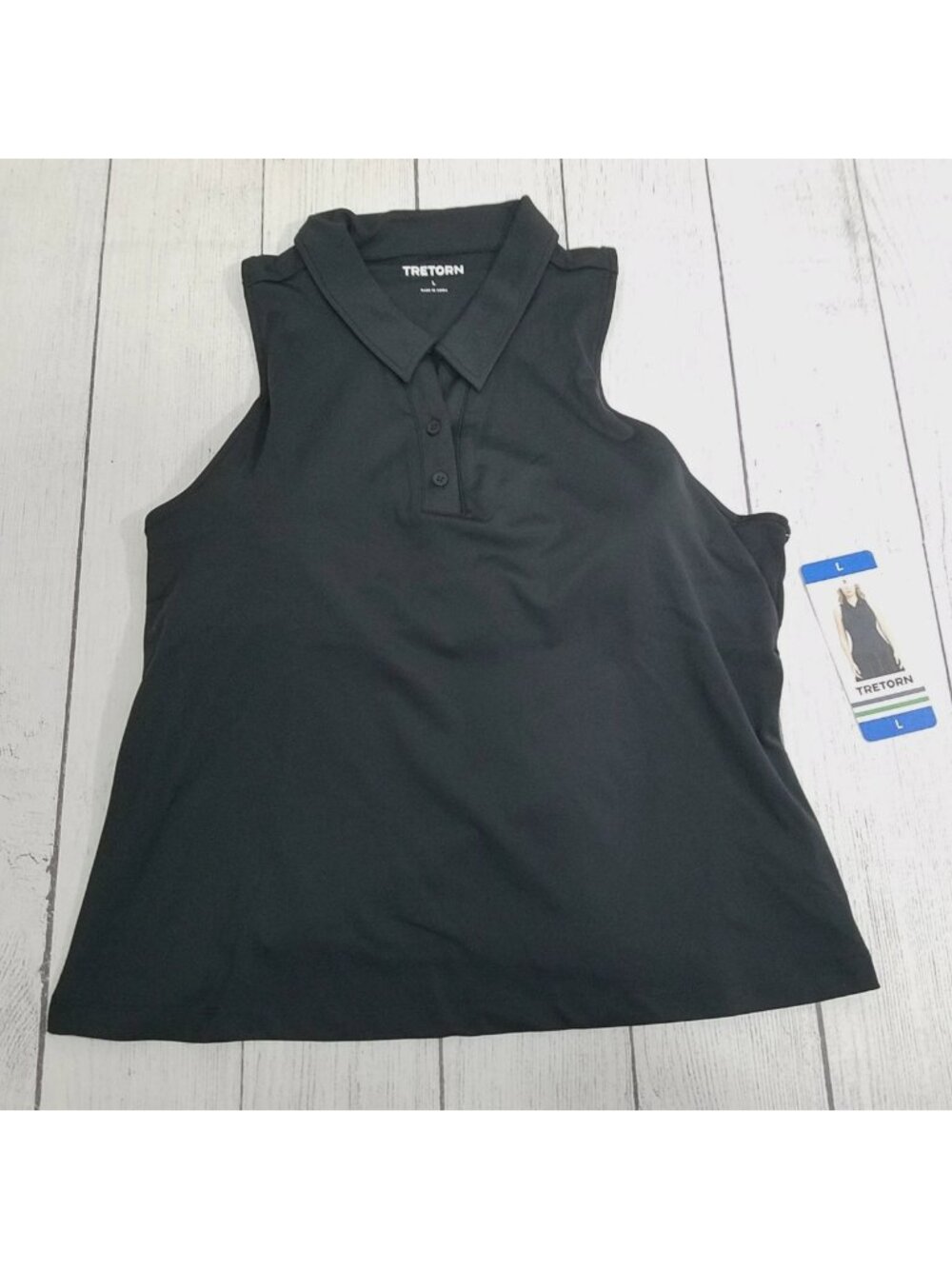 Tretorn Sleeveless Polo Tank with Built in Bra Womens Large